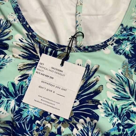 NWT Somedays Lovin Revolve Tropical Haze Swimsuit One Piece Size Small New - Picture 7 of 9